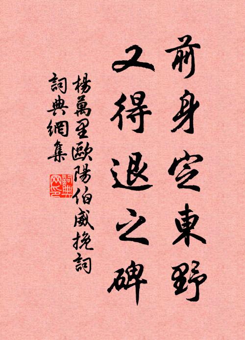 杨万里前身定东野，又得退之碑书法作品欣赏