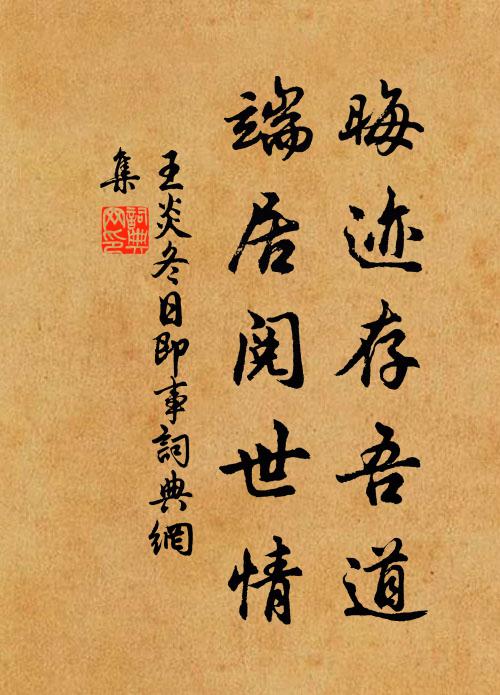 王炎晦迹存吾道，端居阅世情书法作品欣赏