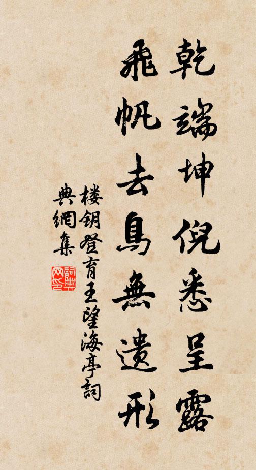 楼钥乾端坤倪悉呈露，飞帆去鸟无遗形书法作品欣赏