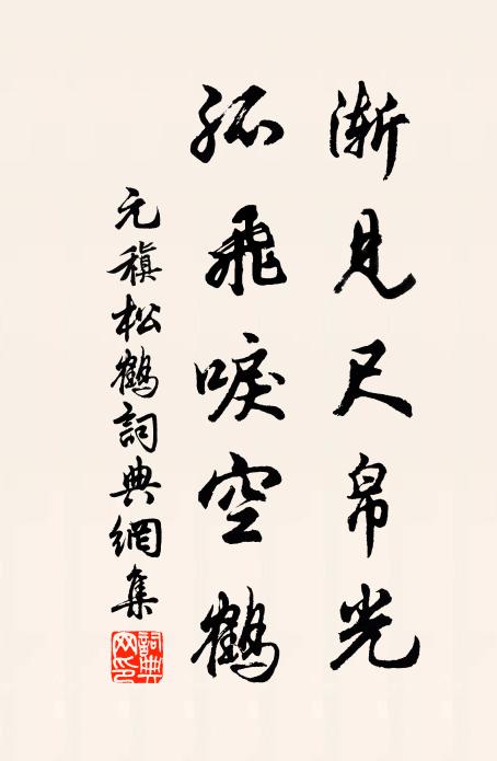 元稹渐见尺帛光，孤飞唳空鹤书法作品欣赏