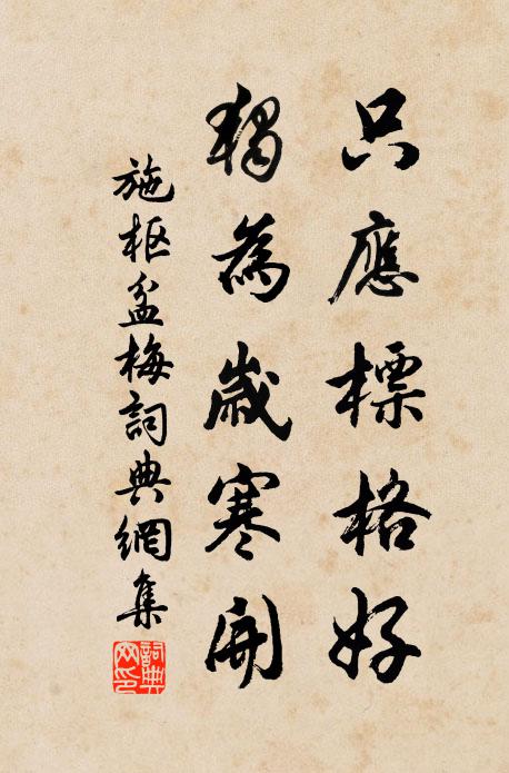 施枢只应标格好，独为岁寒开书法作品欣赏