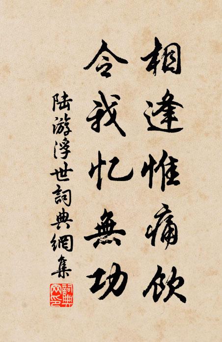 陆游相逢惟痛饮，令我忆无功书法作品欣赏
