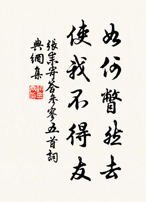 张耒如何瞥然去，使我不得友书法作品欣赏