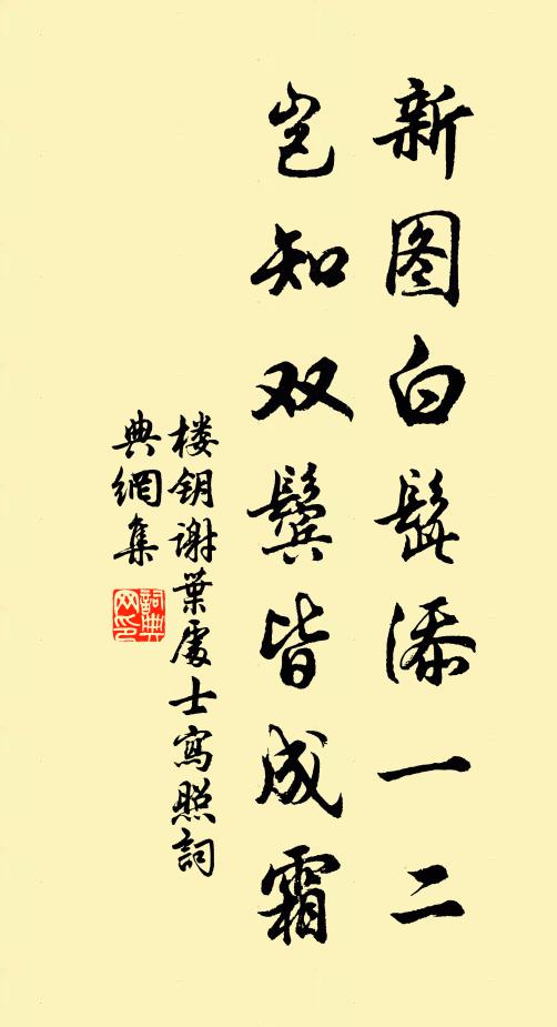楼钥新图白髭添一二，岂知双鬓皆成霜书法作品欣赏