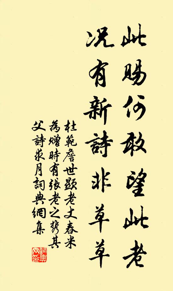 杜范此赐何敢望此老，况有新诗非草草书法作品欣赏