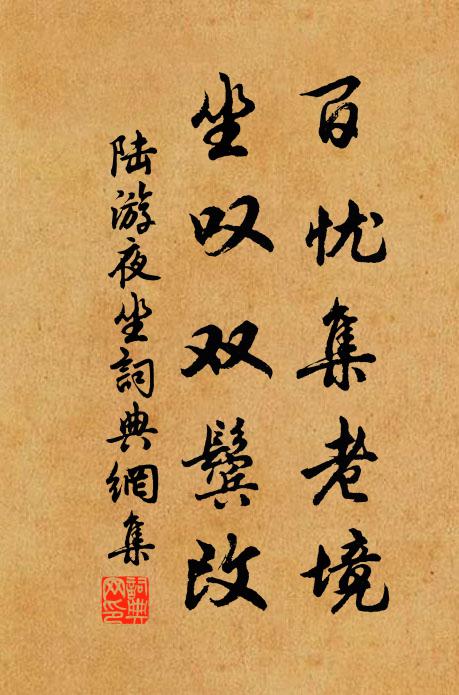 陆游百忧集老境，坐叹双鬓改书法作品欣赏