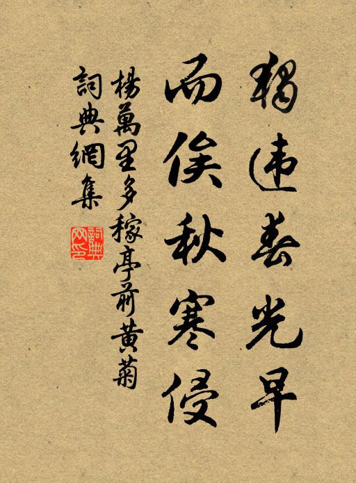 杨万里独违春光早，而俟秋寒侵书法作品欣赏