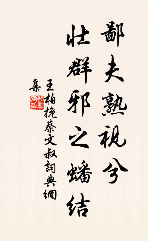 王柏鄙夫熟视兮，壮群邪之蟠结书法作品欣赏