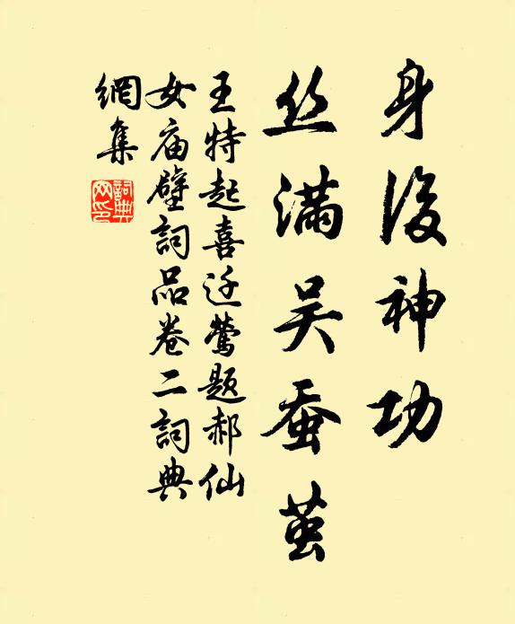 王特起身后神功，丝满吴蚕茧书法作品欣赏