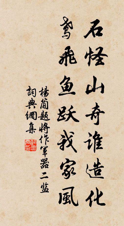 杨简石怪山奇谁造化，鸢飞鱼跃我家风书法作品欣赏