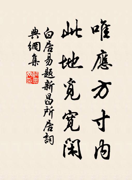 白居易唯应方寸内，此地觅宽闲书法作品欣赏