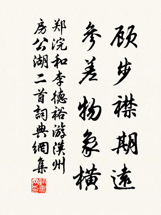 郑浣顾步襟期远，参差物象横书法作品欣赏