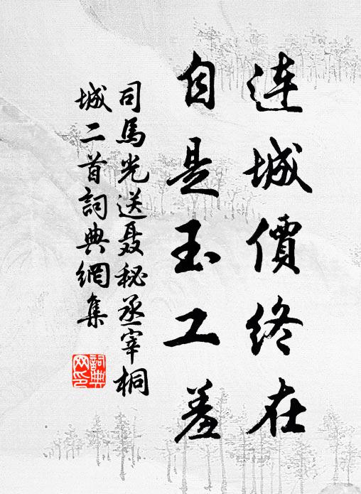 司马光连城价终在，自是玉工羞书法作品欣赏