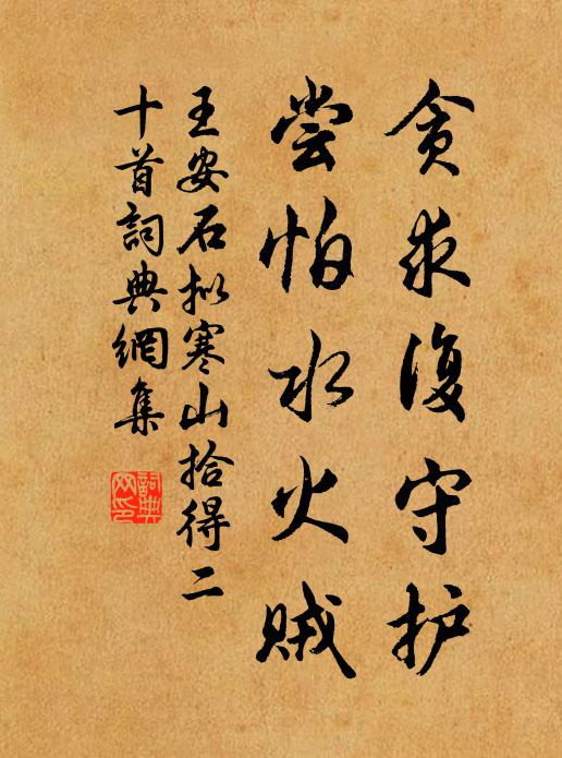 王安石贪求复守护，尝怕水火贼书法作品欣赏