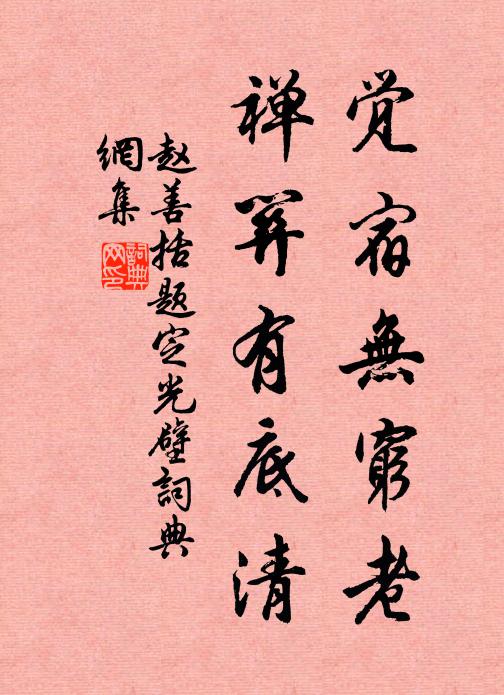 赵善括觉宿无穷老，禅关有底清书法作品欣赏