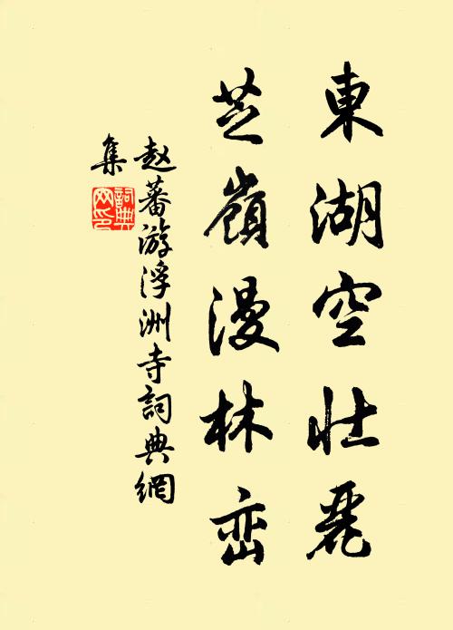 赵蕃东湖空壮丽，芝岭漫林峦书法作品欣赏