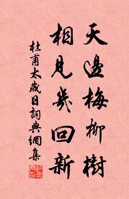 杜甫天边梅柳树，相见几回新书法作品欣赏