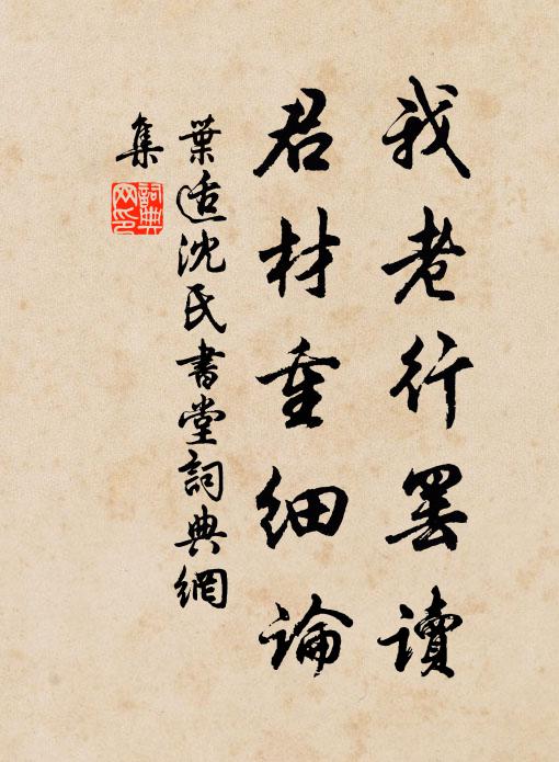 叶适我老行罢读，君材重细论书法作品欣赏