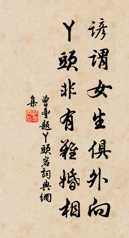 曾丰谚谓女生俱外向，丫头非有难婚相书法作品欣赏