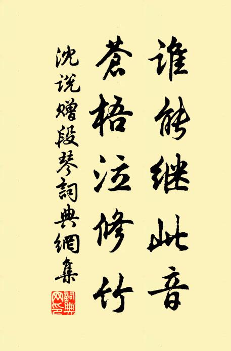 沈说谁能继此音，苍梧泣修竹书法作品欣赏