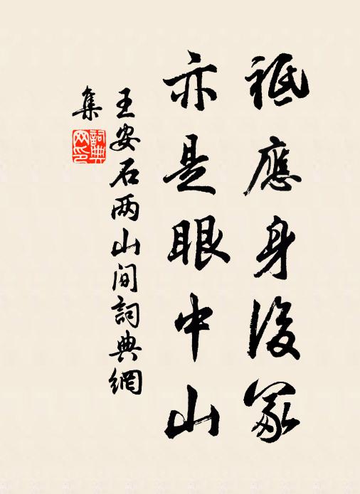 王安石祗应身后冢，亦是眼中山书法作品欣赏