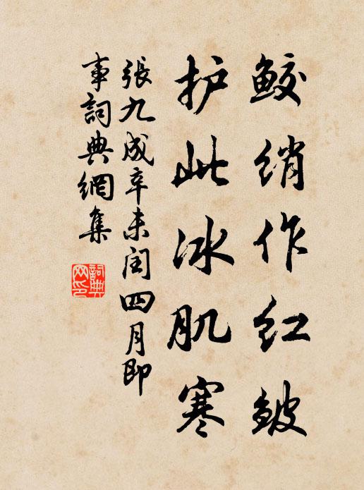 张九成鲛绡作红皱，护此冰肌寒书法作品欣赏