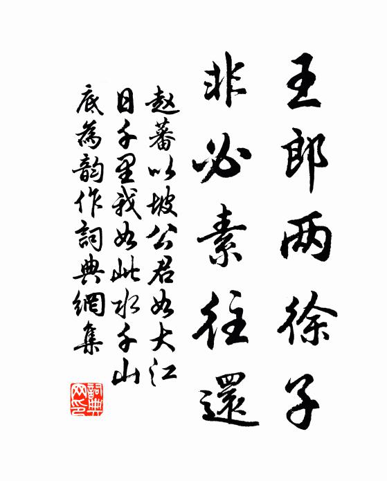 赵蕃王郎两徐子，非必素往还书法作品欣赏