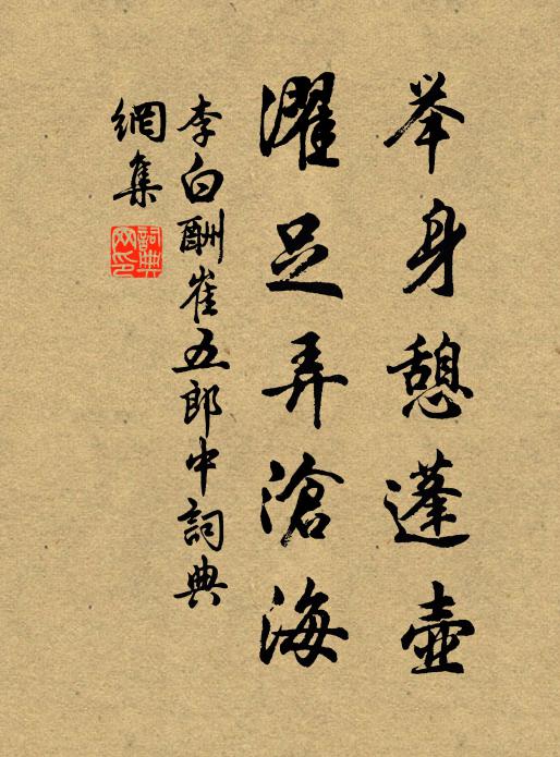 李白举身憩蓬壶，濯足弄沧海书法作品欣赏