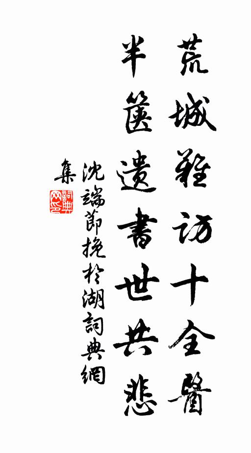 沈端节荒城难访十全医，半箧遗书世共悲书法作品欣赏