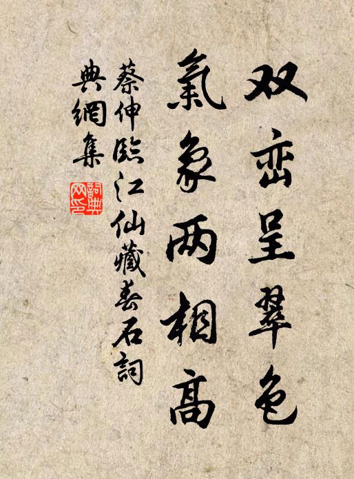 蔡伸双峦呈翠色，气象两相高书法作品欣赏