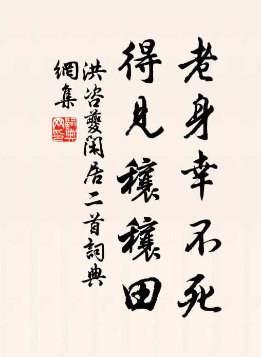 洪咨夔老身幸不死，得见穰穰田书法作品欣赏