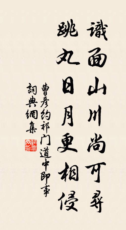 曹彦约识面山川尚可寻，跳丸日月更相侵书法作品欣赏