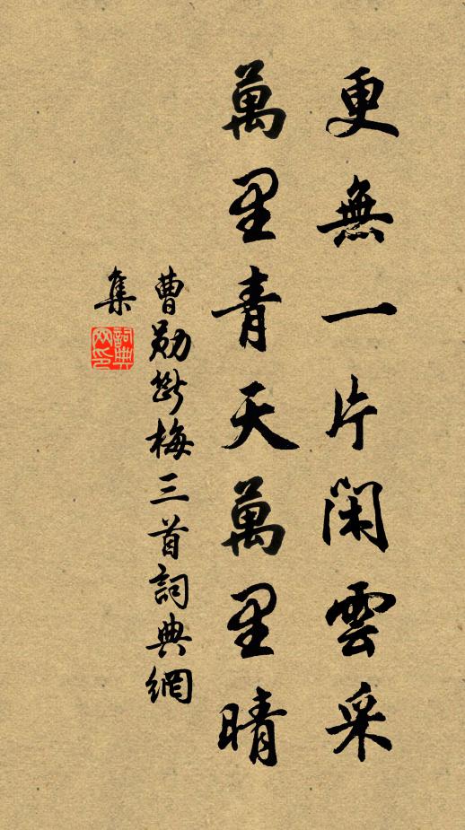 曹勋更无一片闲云采，万里青天万里晴书法作品欣赏