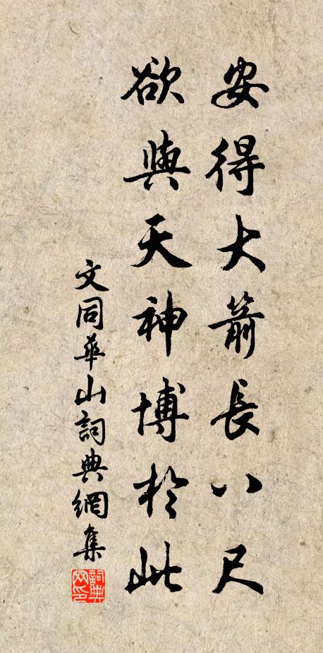文同安得大箭长八尺，欲与天神博于此书法作品欣赏