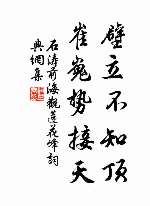石涛壁立不知顶，崔嵬势接天书法作品欣赏