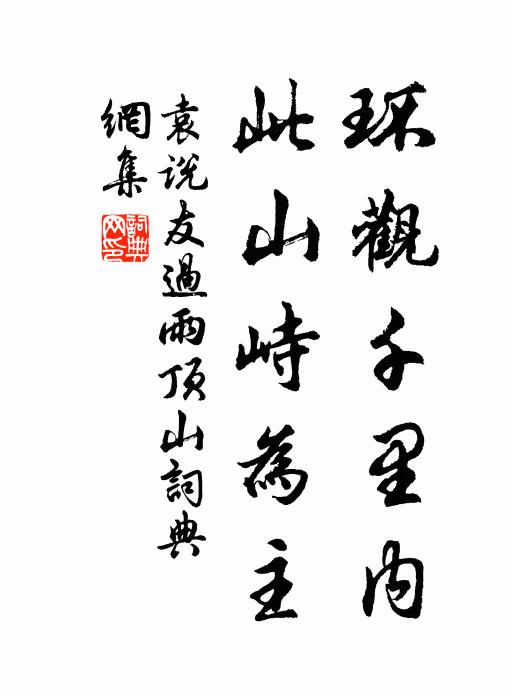 袁说友环观千里内，此山峙为主书法作品欣赏