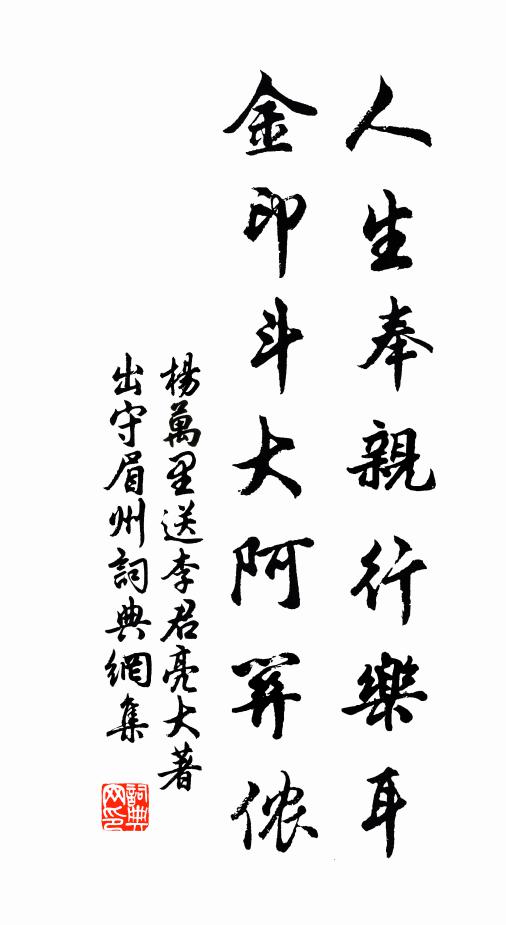 杨万里人生奉亲行乐耳，金印斗大阿关侬书法作品欣赏
