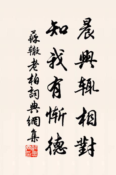 苏辙晨兴辄相对，知我有惭德书法作品欣赏