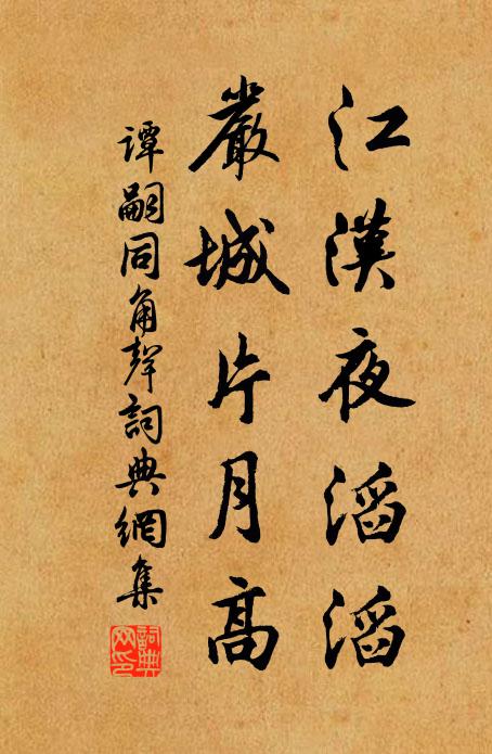 谭嗣同江汉夜滔滔，严城片月高书法作品欣赏