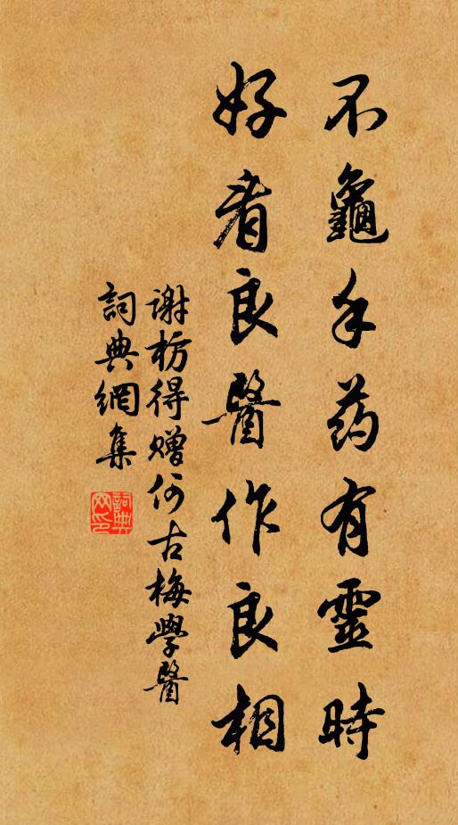 谢枋得不龟手药有灵时，好看良医作良相书法作品欣赏