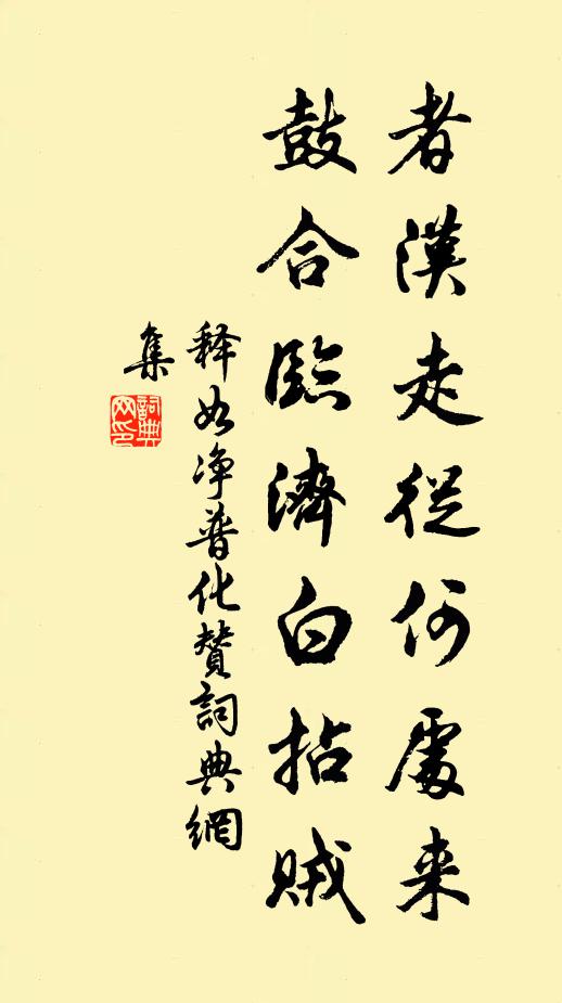 释如净者汉走从何处来，鼓合临济白拈贼书法作品欣赏