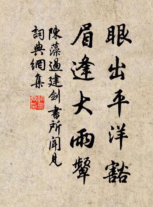 陈藻眼出平洋豁，眉逢大雨颦书法作品欣赏