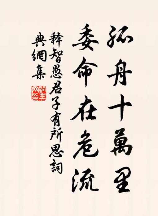 释智愚孤舟十万里，委命在危流书法作品欣赏