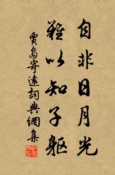 贾岛自非日月光，难以知子躯书法作品欣赏