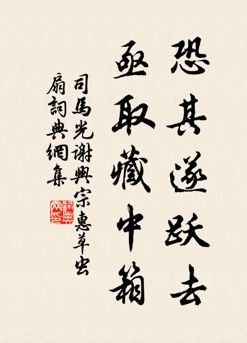 司马光恐其遂跃去，亟取藏中箱书法作品欣赏