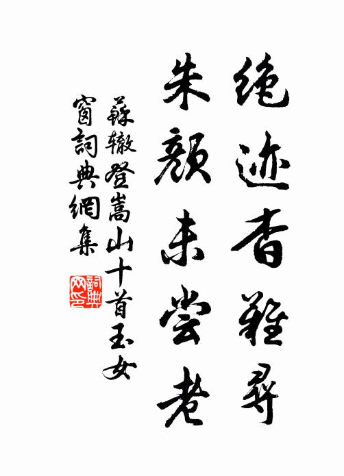 苏辙绝迹杳难寻，朱颜未尝老书法作品欣赏