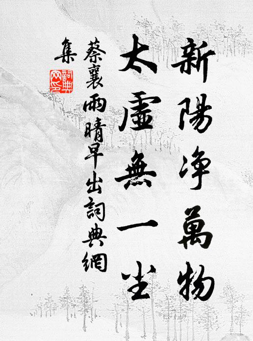 蔡襄新阳净万物，太虚无一尘书法作品欣赏