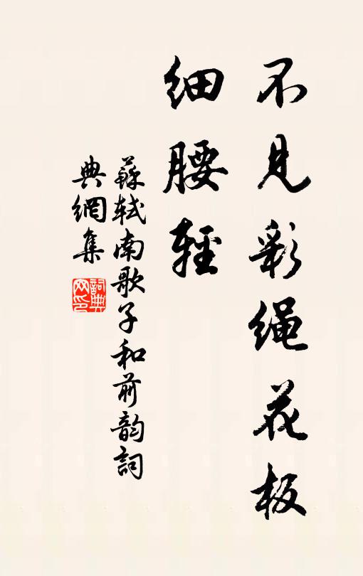 苏轼不见彩绳花板、细腰轻书法作品欣赏
