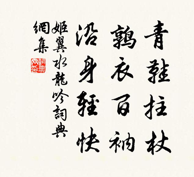 姬翼青鞋拄杖，鹑衣百衲，沿身轻快书法作品欣赏