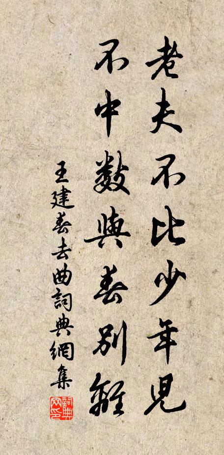 王建老夫不比少年儿，不中数与春别离书法作品欣赏
